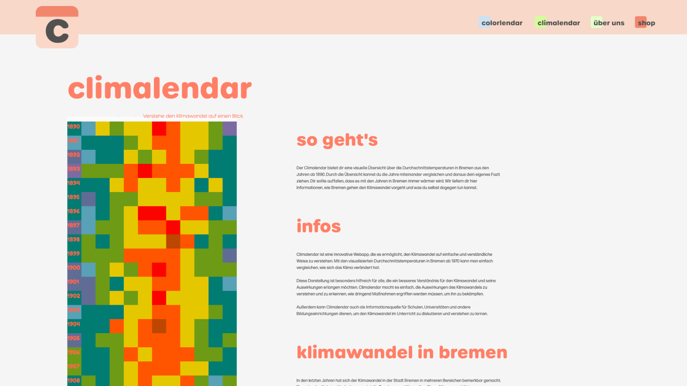 Climalendar long-term climate visualization