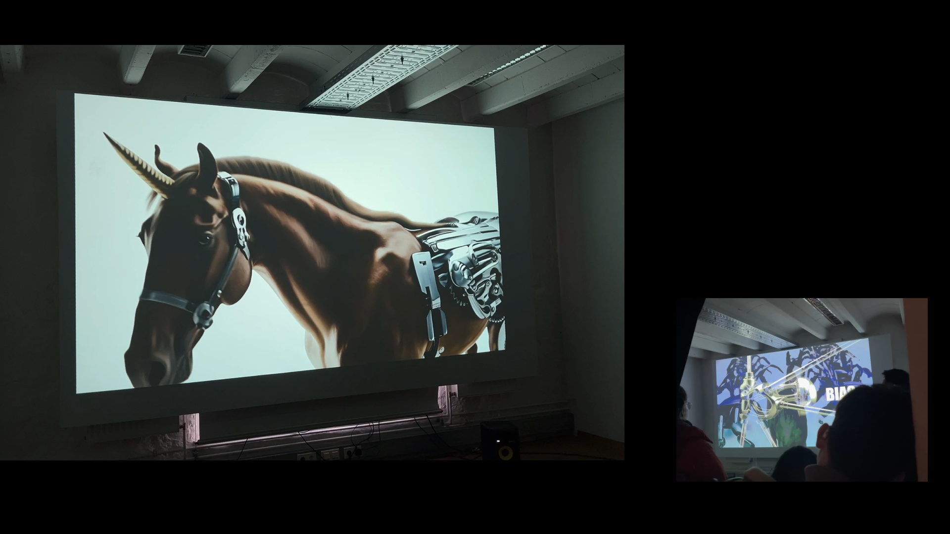 Divergital large-scale video installation view
